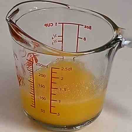 dissolve the gelatin in orange juice