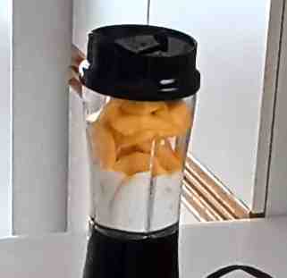 ataulfo mango and yogurt in blender