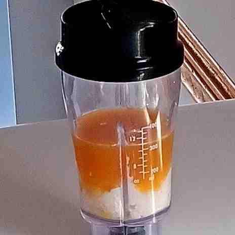 banana and yogurt in blender